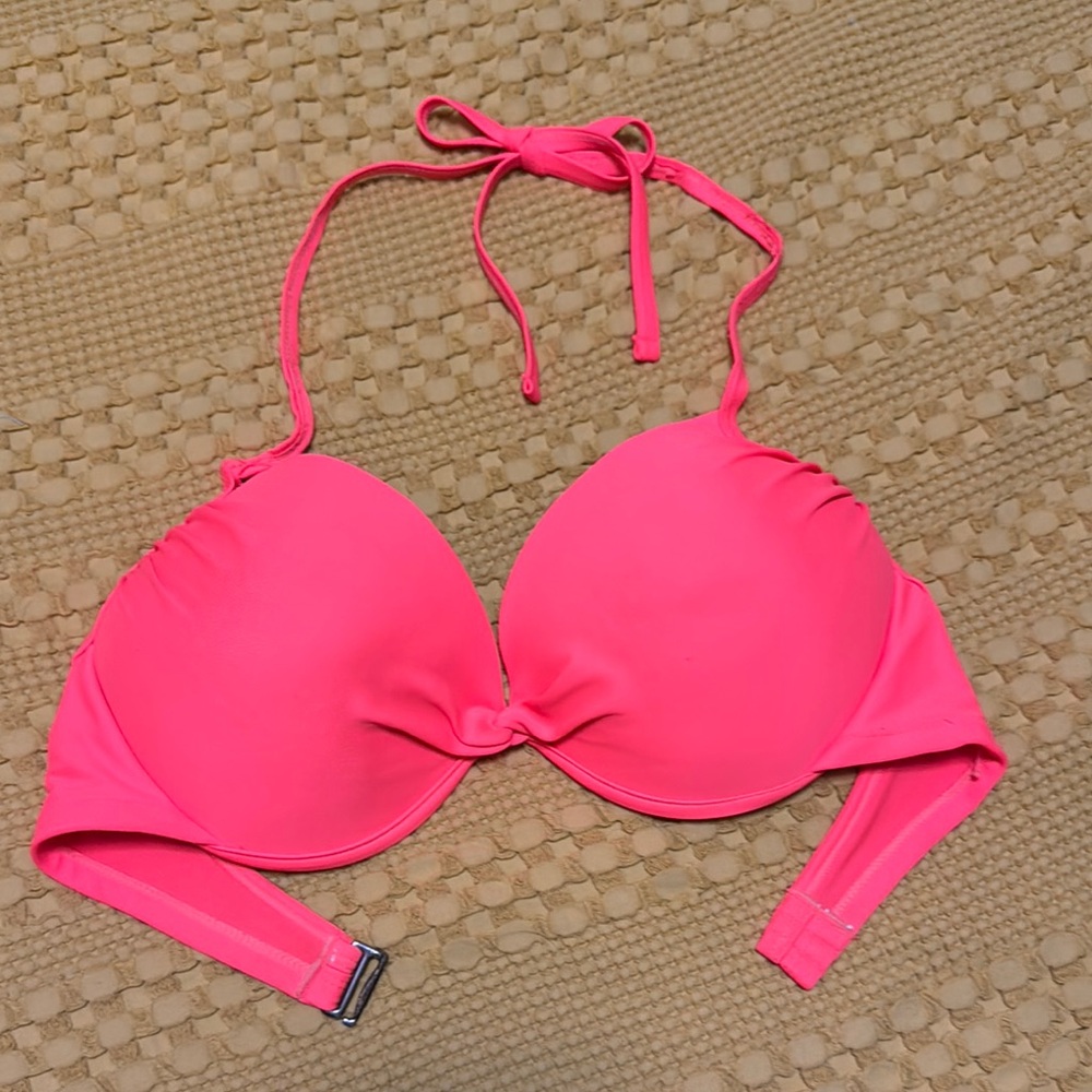 Vibrant coral Pink Women's Swim Top D/Dd